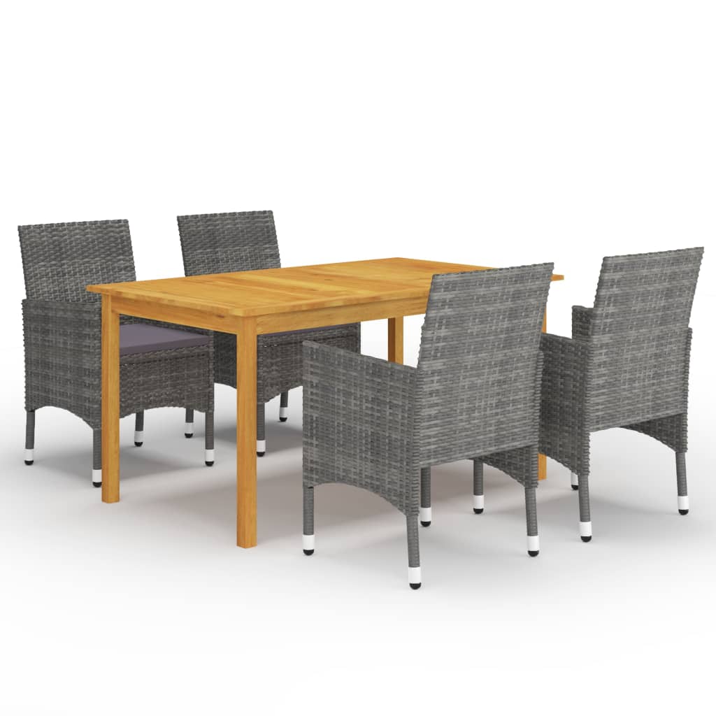 vidaXL 5-piece Garden Dining Set Black