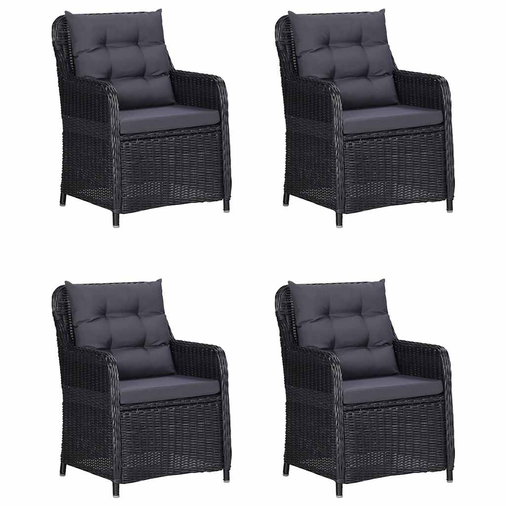 vidaXL 5-piece Garden Dining Set Black