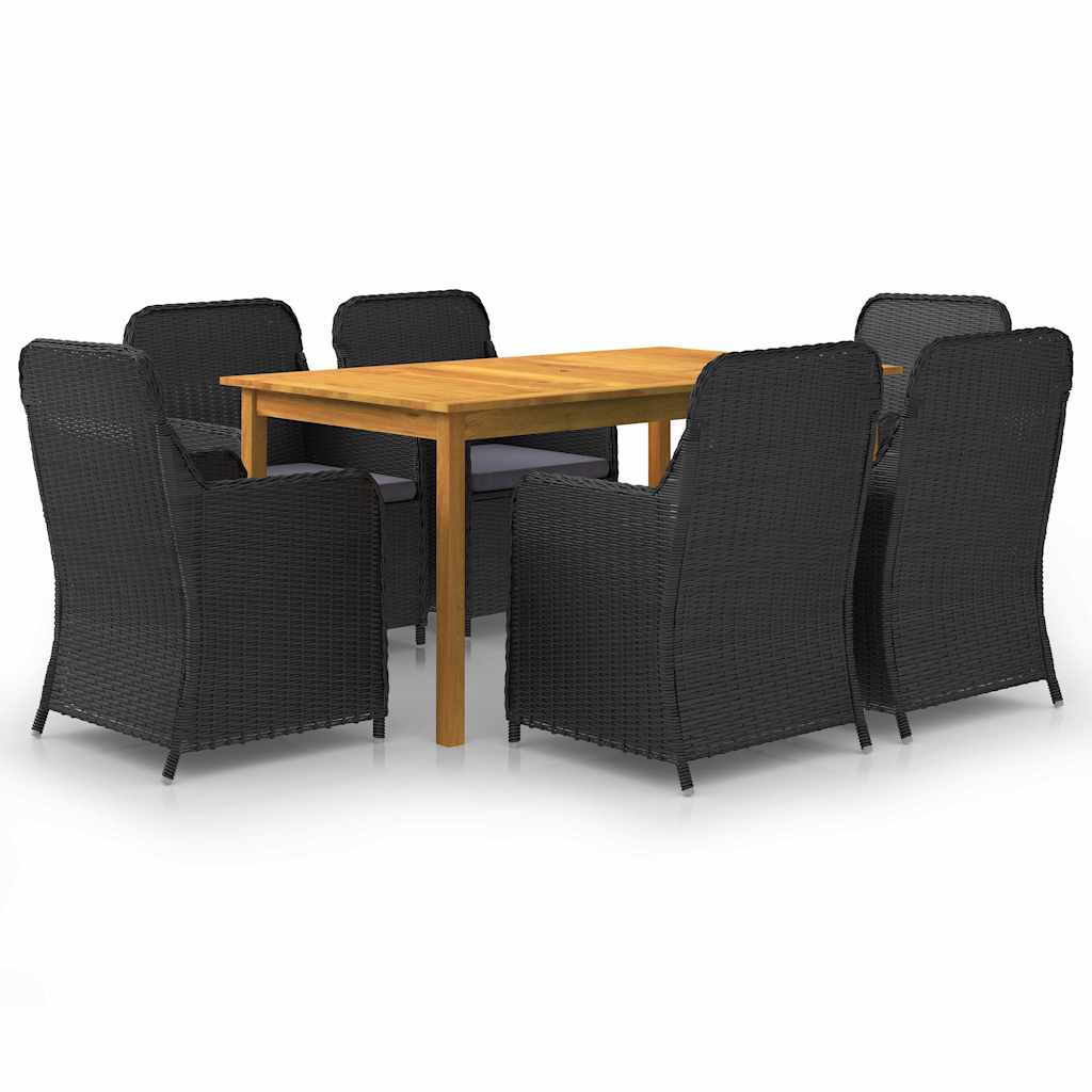 vidaXL 5-piece Garden Dining Set Black