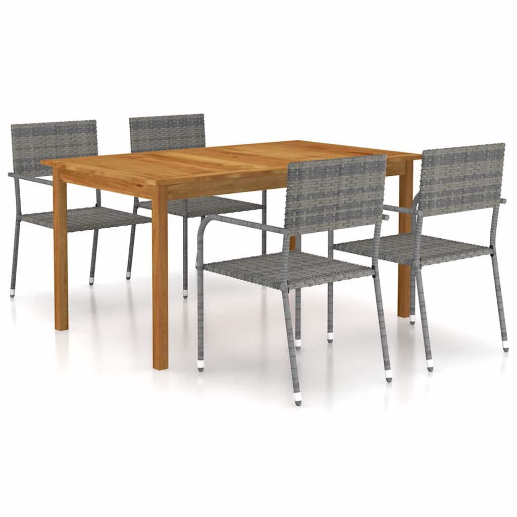 vidaXL 5-piece Garden Dining Set black