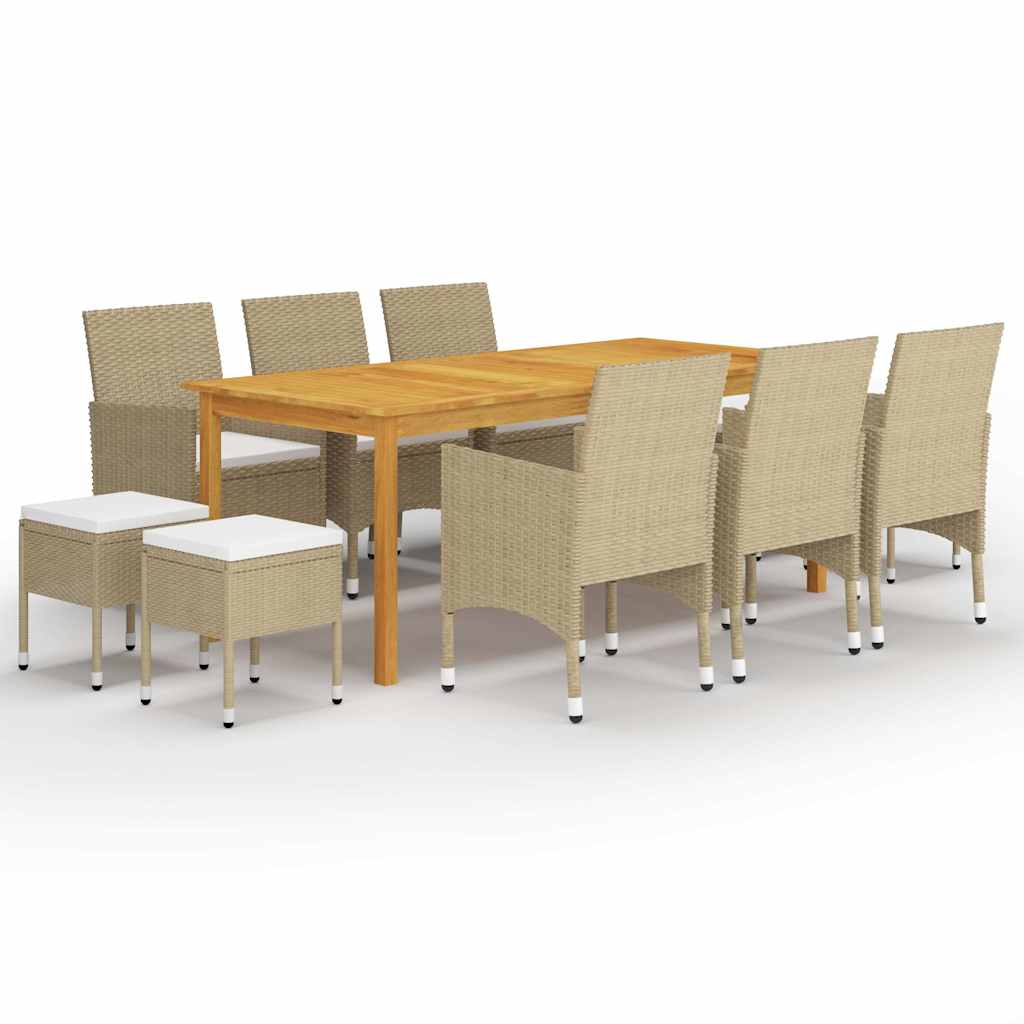 vidaXL 11-Piece Garden Dining Set Black