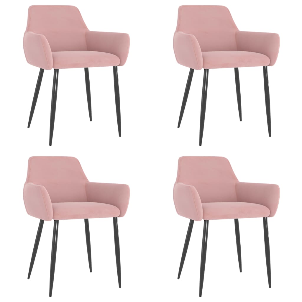 vidaXL Eetkamerstoelen 4 st fluweel donkergrijs