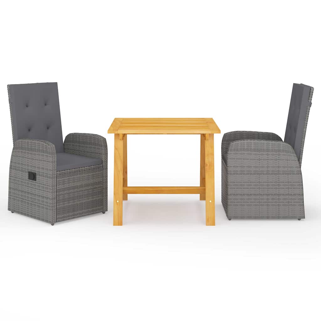 vidaXL 3-piece Garden Lounge Set Grey