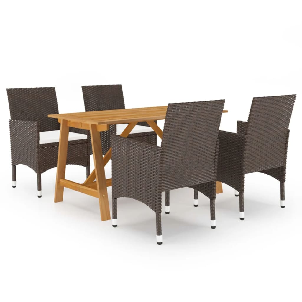 vidaXL 5-delige Tuinset zwart