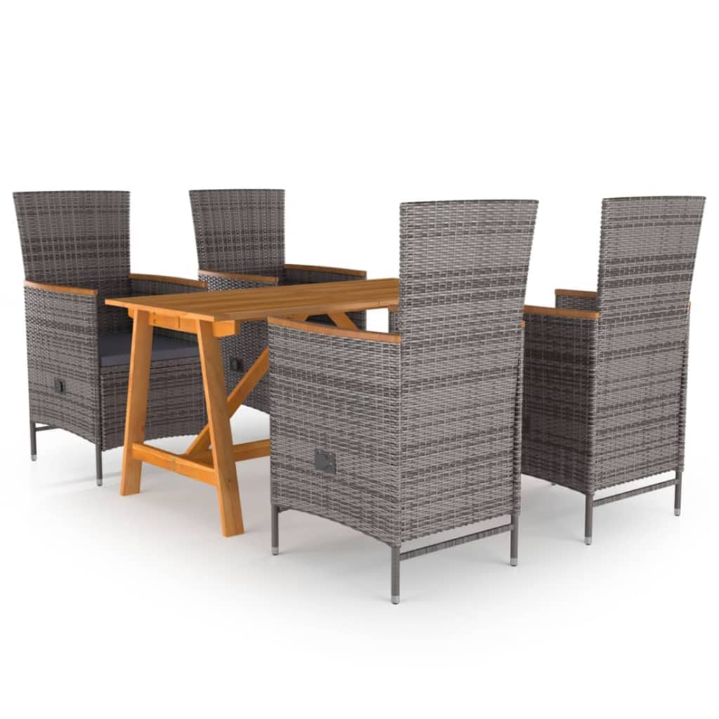 vidaXL 5-delige Tuinset zwart