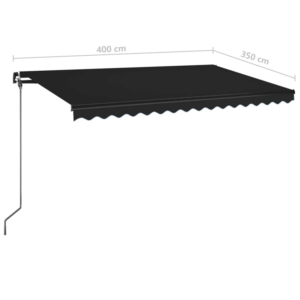 vidaXL Luifel handmatig uittrekbaar met LED 300x250 cm antraciet