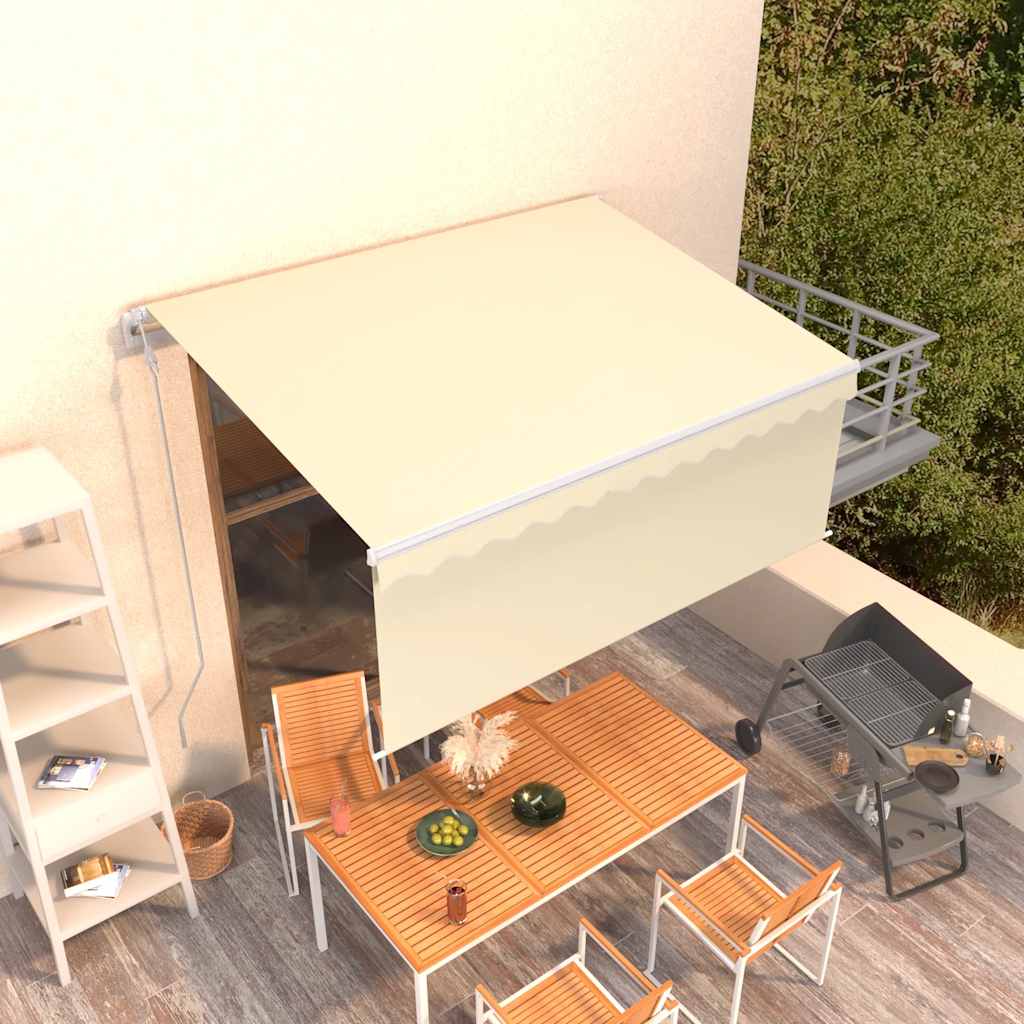 vidaXL Luifel automatisch uittrekbaar met rolgordijn 3x2,5 m blauw wit