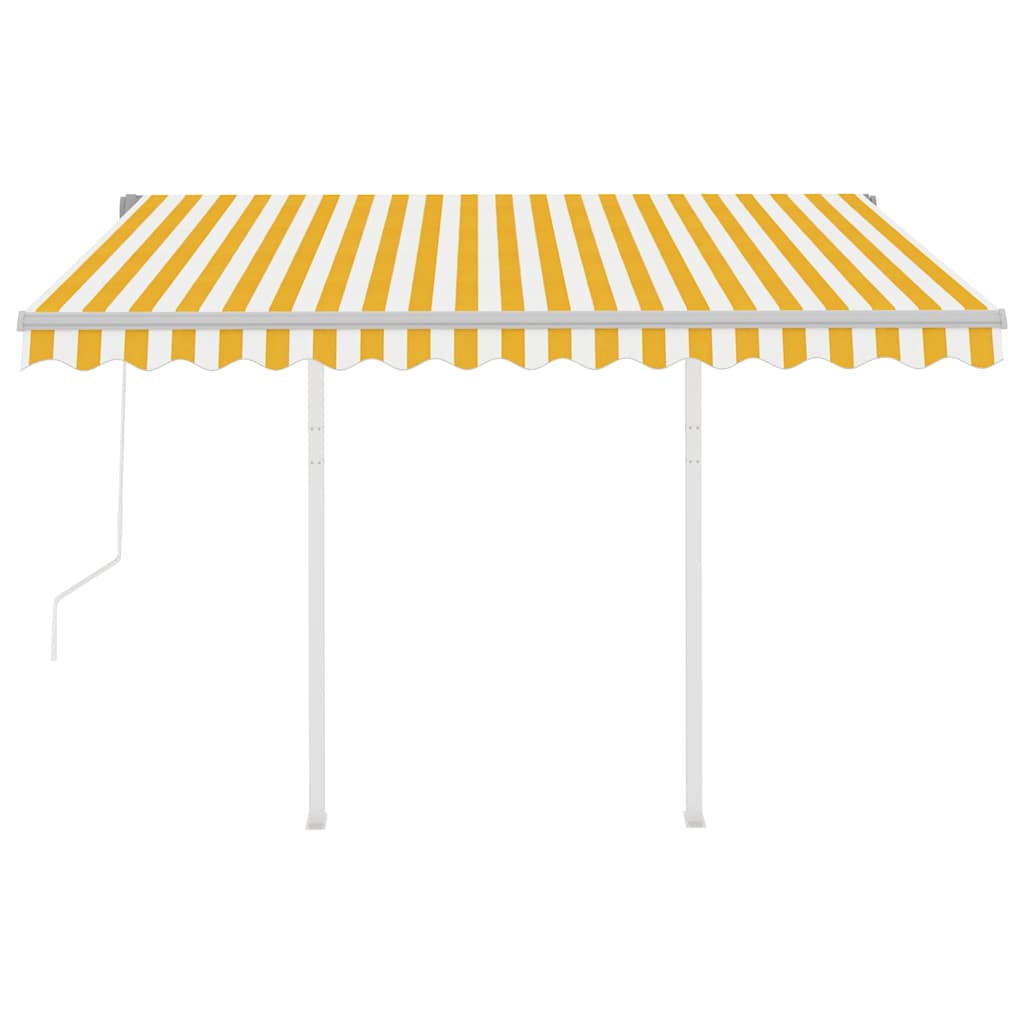 vidaXL Awning Automatically Retractable with Poles 3x2.5 m Anthracite