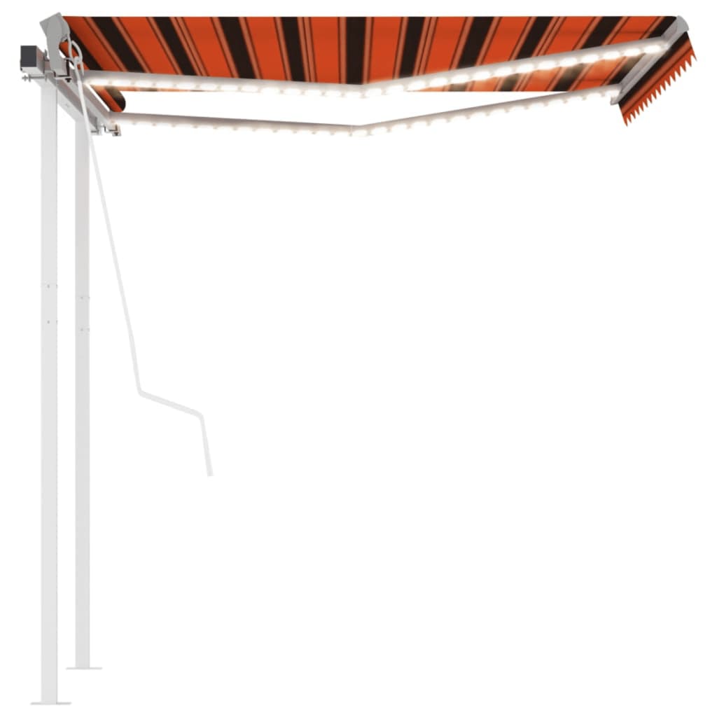 vidaXL Automatic Awning with LED and Wind Sensor 3x2.5 m Anthracite