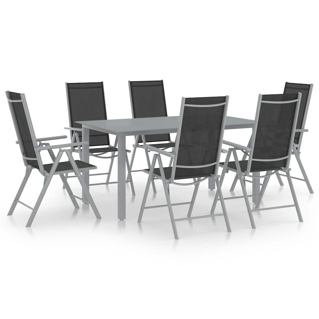 vidaXL 5-delige Tuinset aluminium zwart