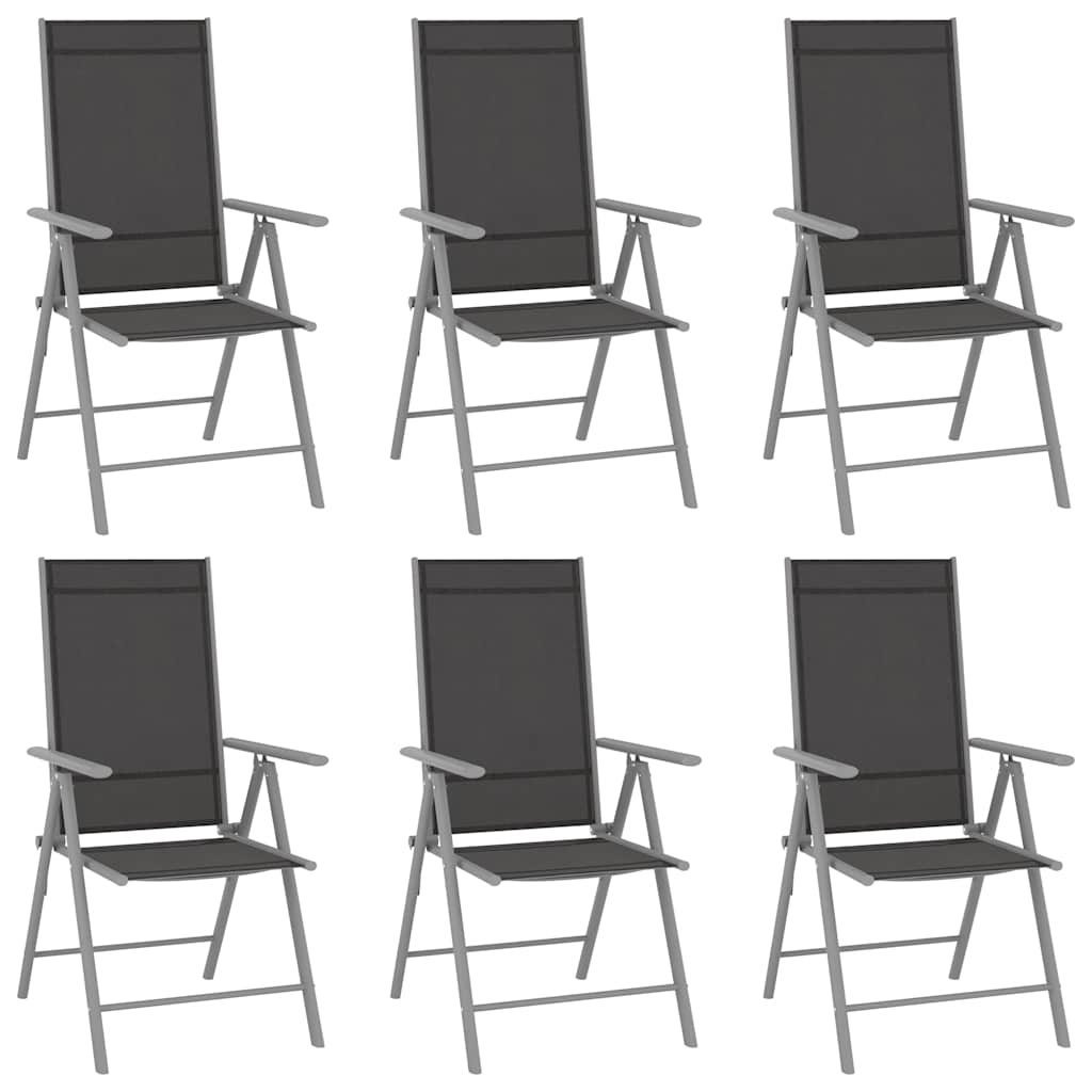 vidaXL 5-delige Tuinset aluminium zwart