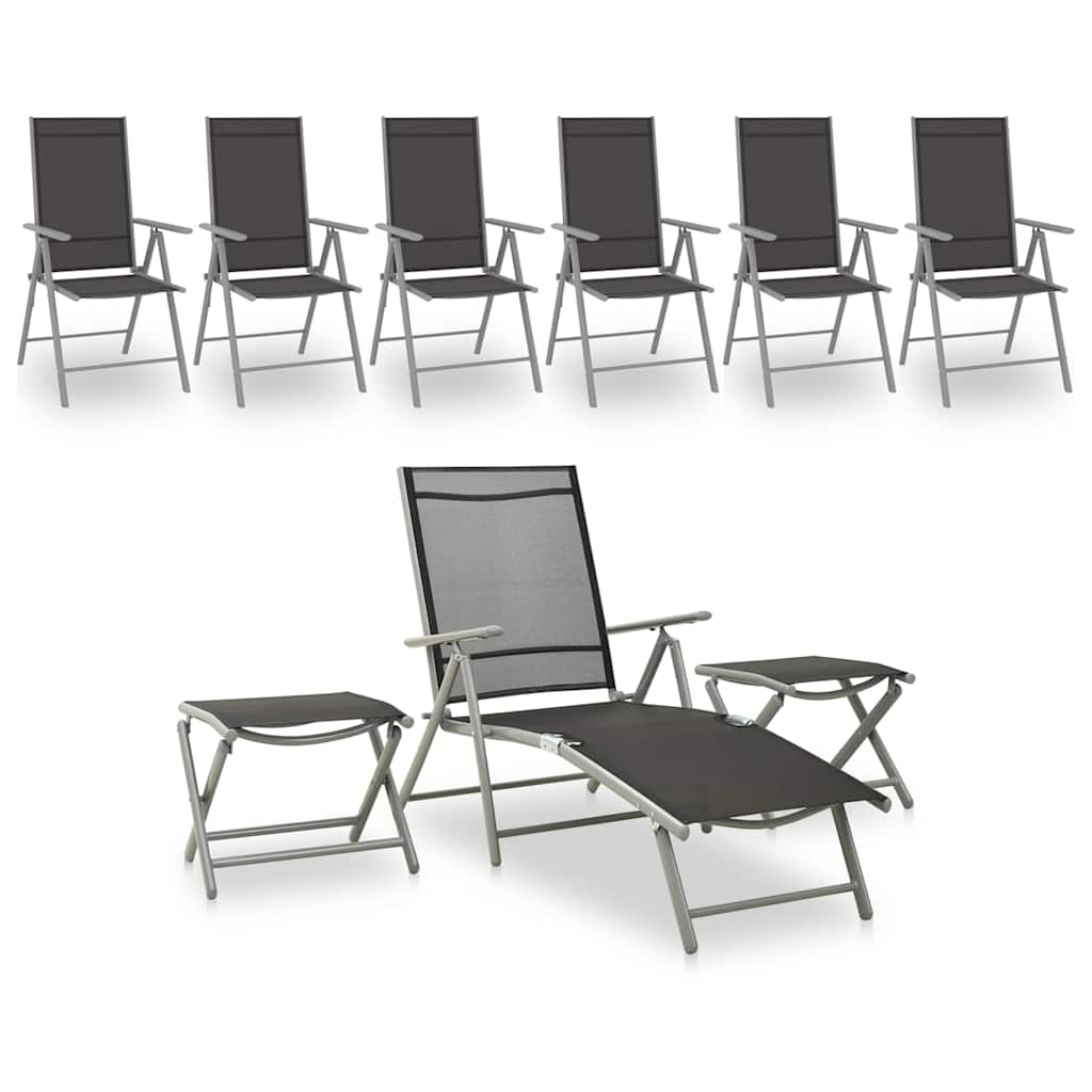 vidaXL 9-piece Lounge Set Black and Anthracite