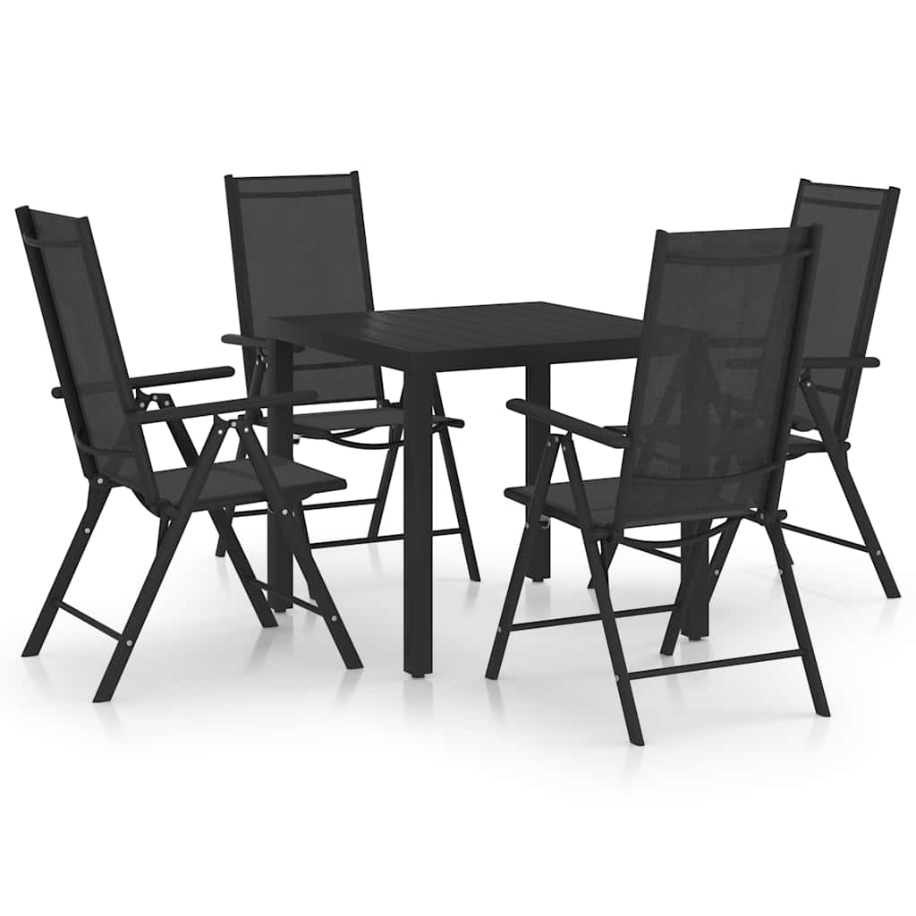 vidaXL 5-piece Garden Dining Set aluminium black