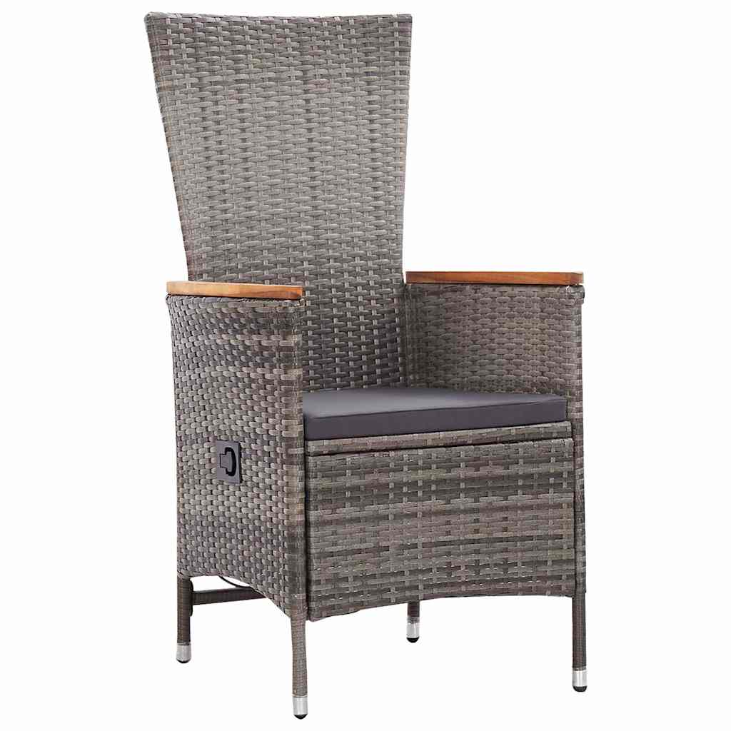 vidaXL 7-delige Tuinset poly rattan zwart
