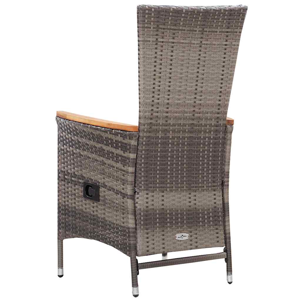 vidaXL 7-delige Tuinset poly rattan zwart