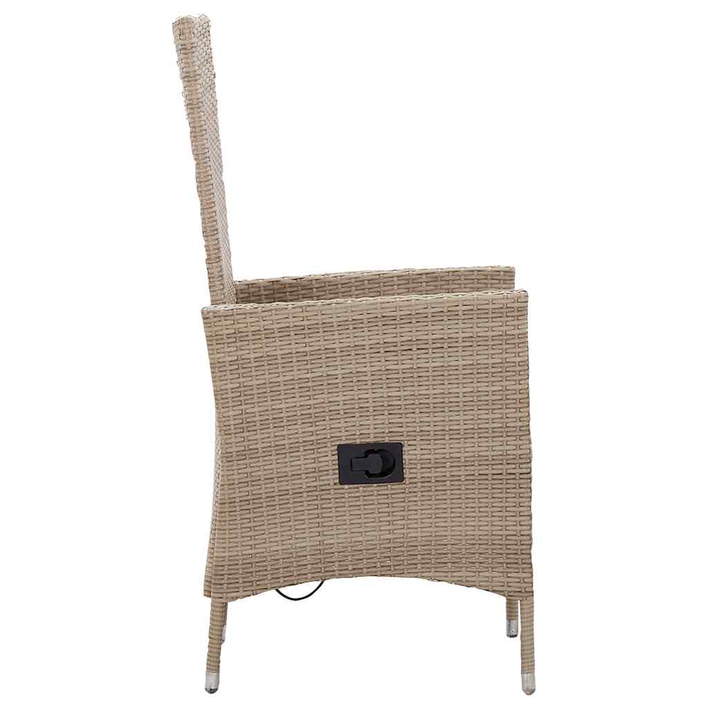 vidaXL 7-delige Tuinset poly rattan zwart