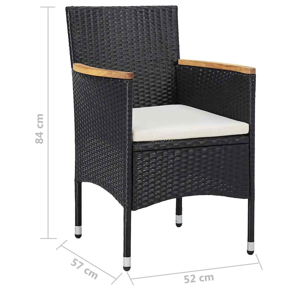 vidaXL 5-delige Tuinset zwart