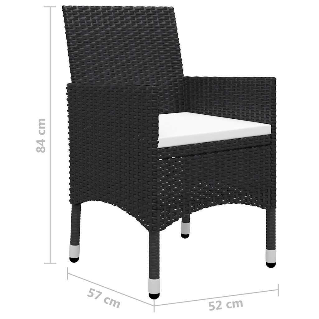 vidaXL 5-delige Tuinset zwart