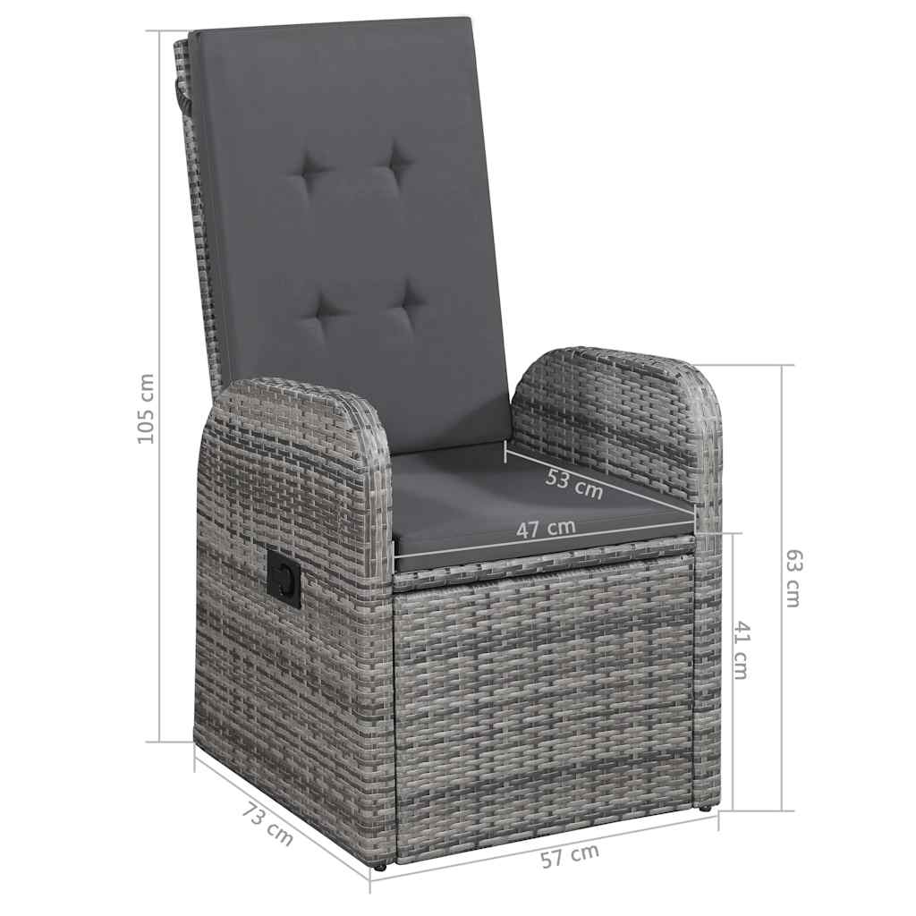 vidaXL 5-piece Garden Dining Set Grey