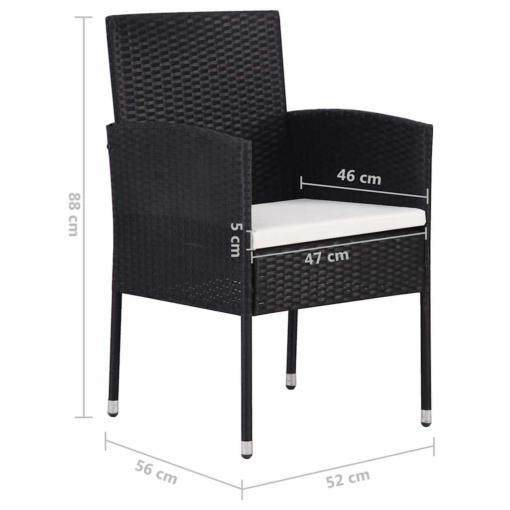 vidaXL 5-delige Tuinset zwart