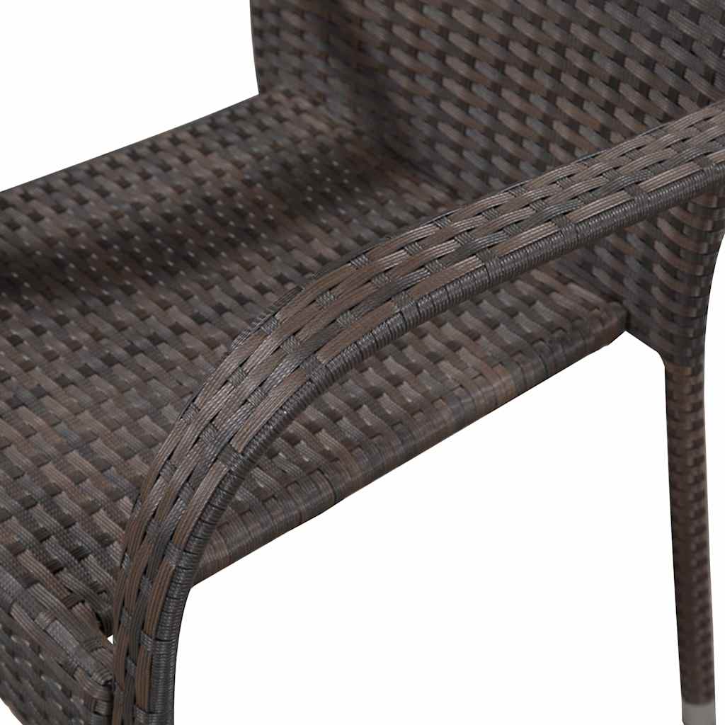 vidaXL 5-delige Tuinset poly rattan bruin