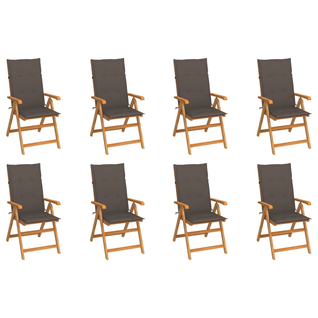 vidaXL Tuinstoelen 2 st met antracietkleurige kussens massief teakhout