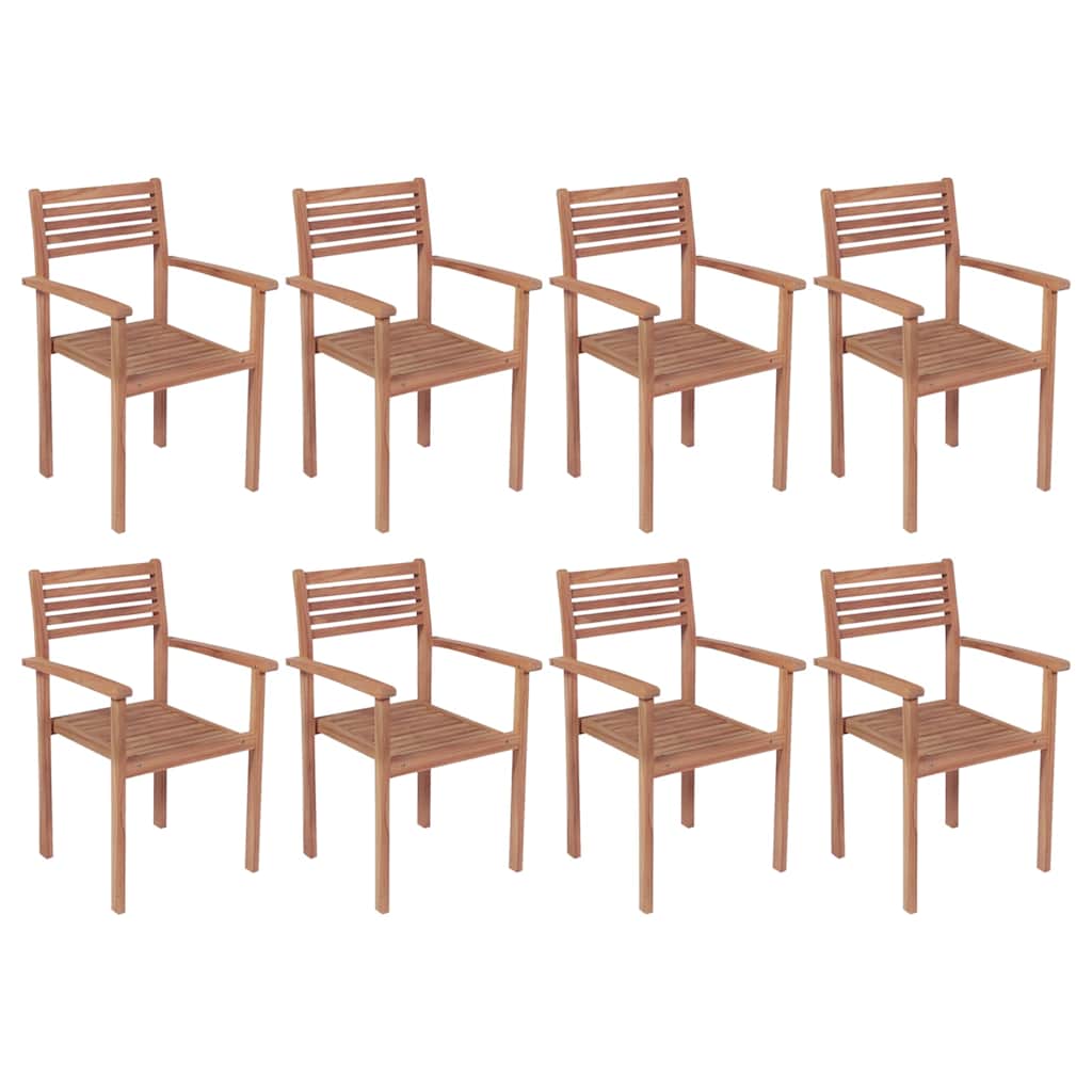 vidaXL Tuinstoelen 6 st stapelbaar massief teakhout