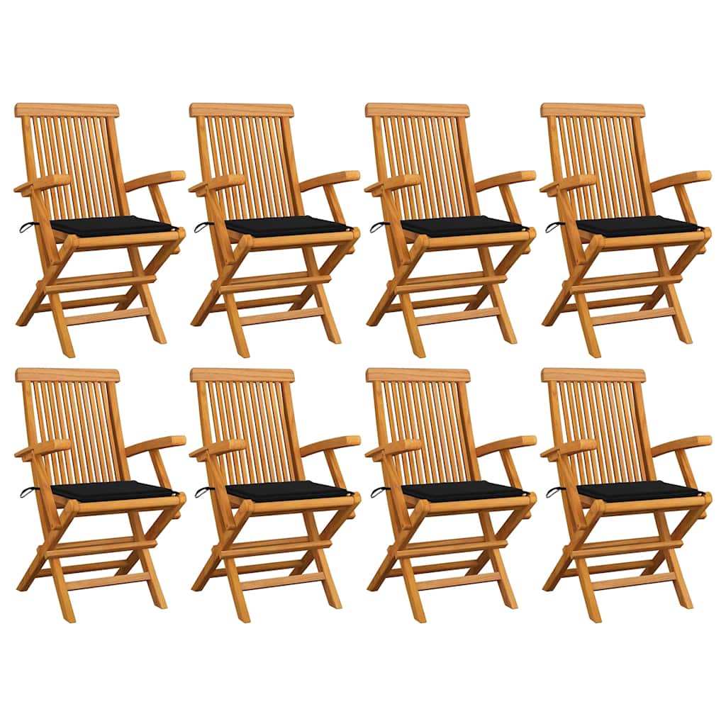 vidaXL Tuinstoelen 2 st avec antracietkleurige kussens massief teakhout