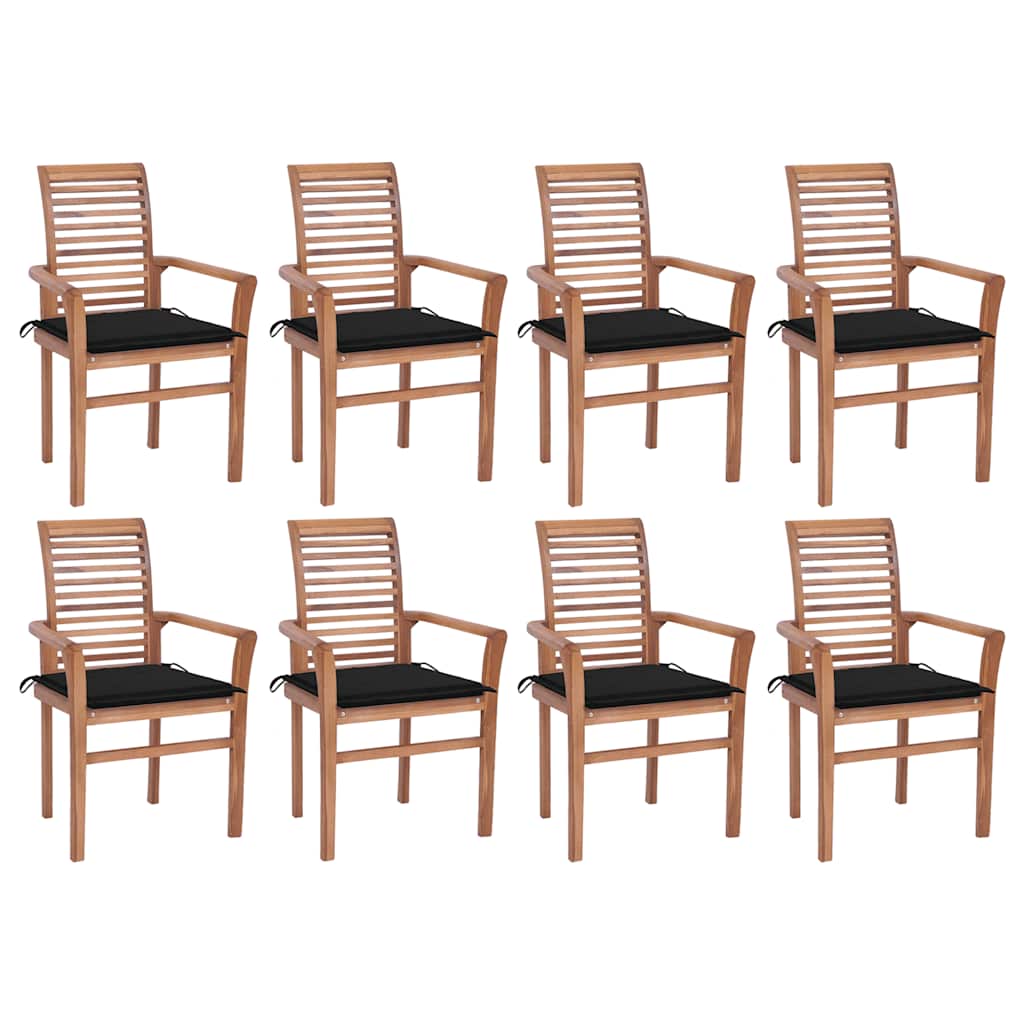 vidaXL Dining Chairs 2 pcs with anthracite cushions solid teak wood
