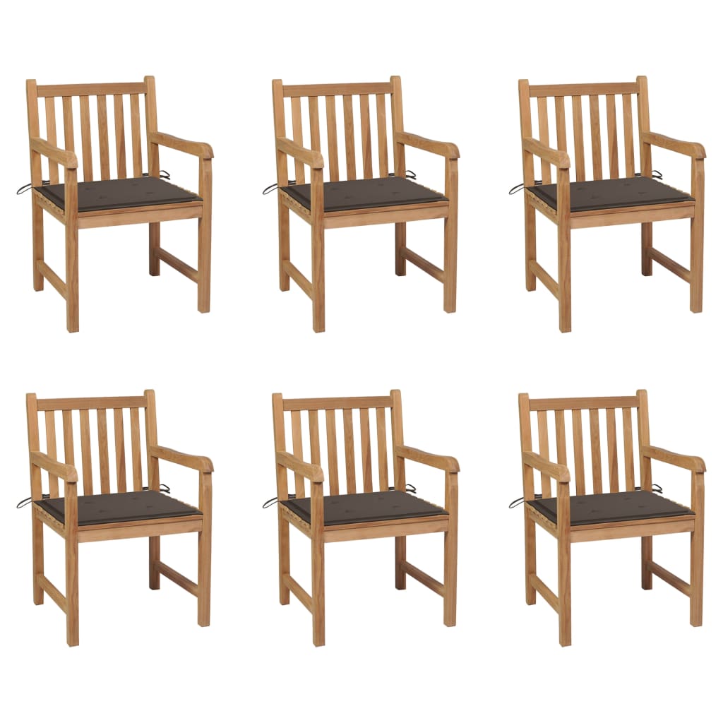 vidaXL Garden Chairs 2 pcs with Anthracite Cushions Solid Teakwood