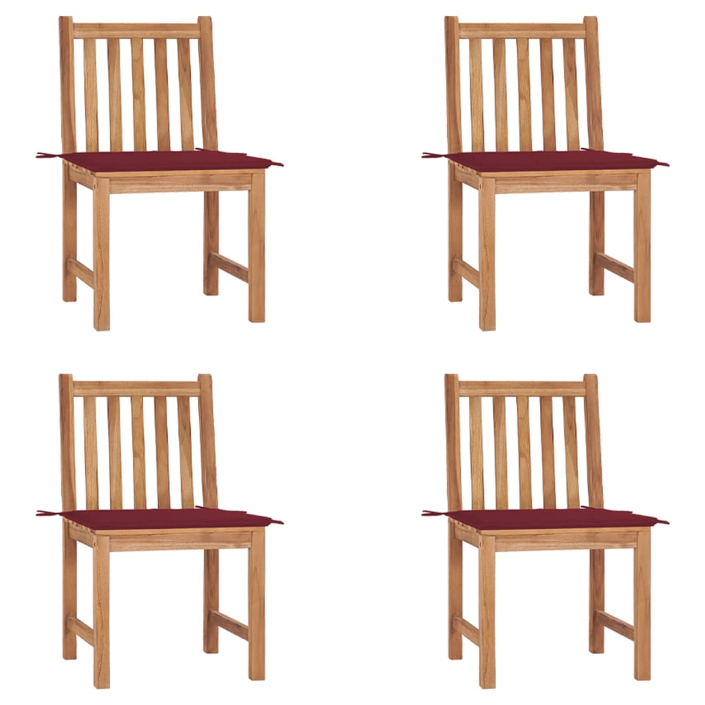 vidaXL Garden chairs 2 pcs with cushions solid teak wood