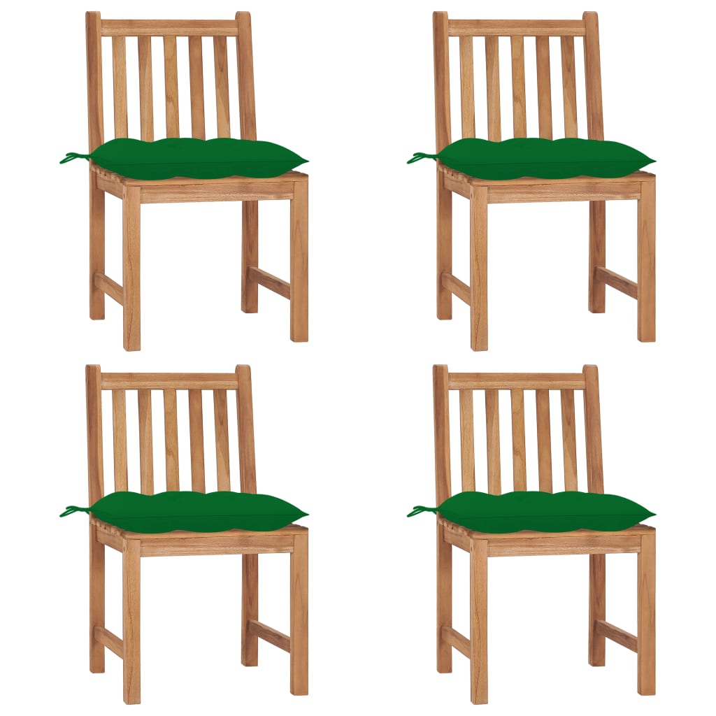 vidaXL Garden Chairs 2 pcs with Cushions Solid Teak Wood