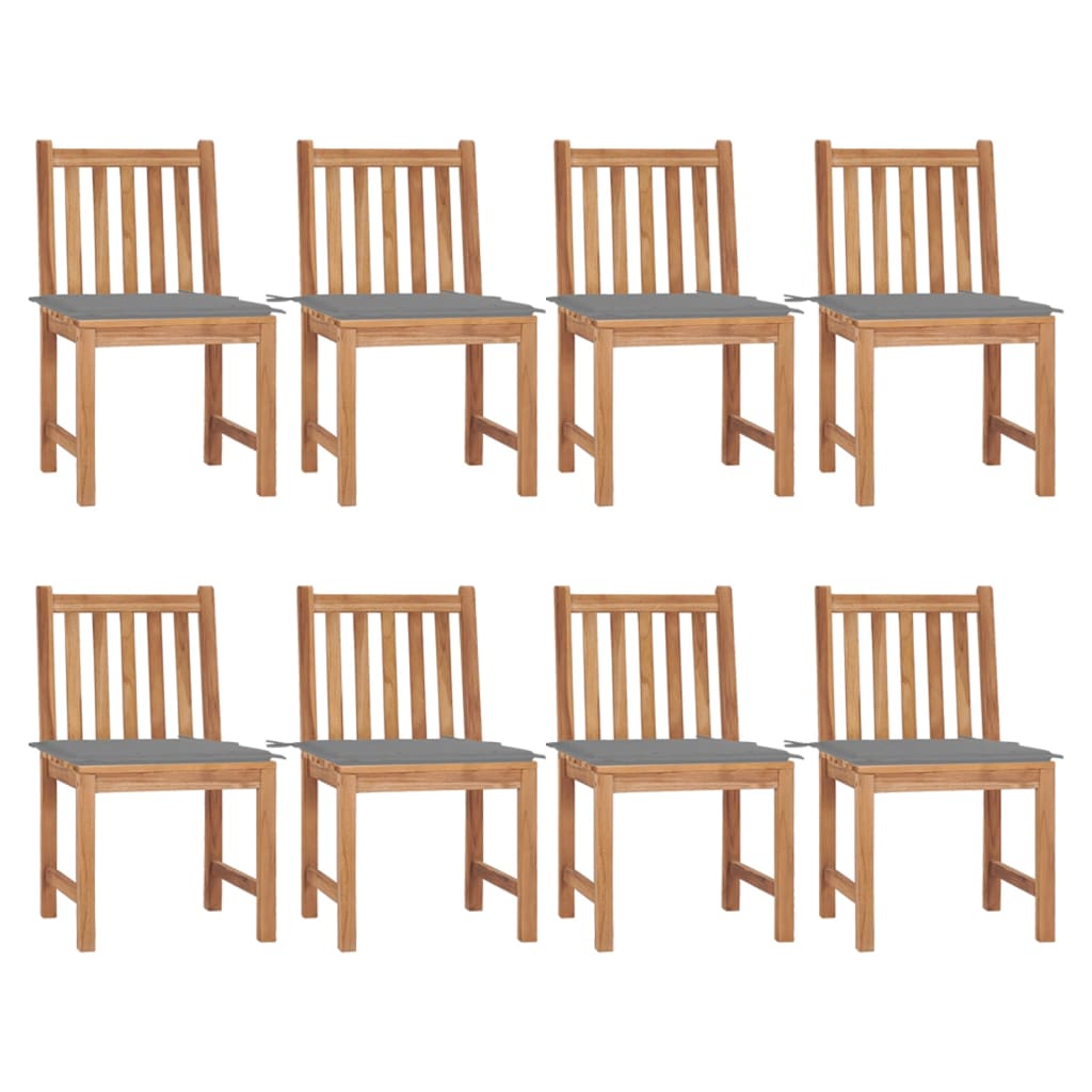 vidaXL Garden chairs 2 pcs with cushions solid teak wood