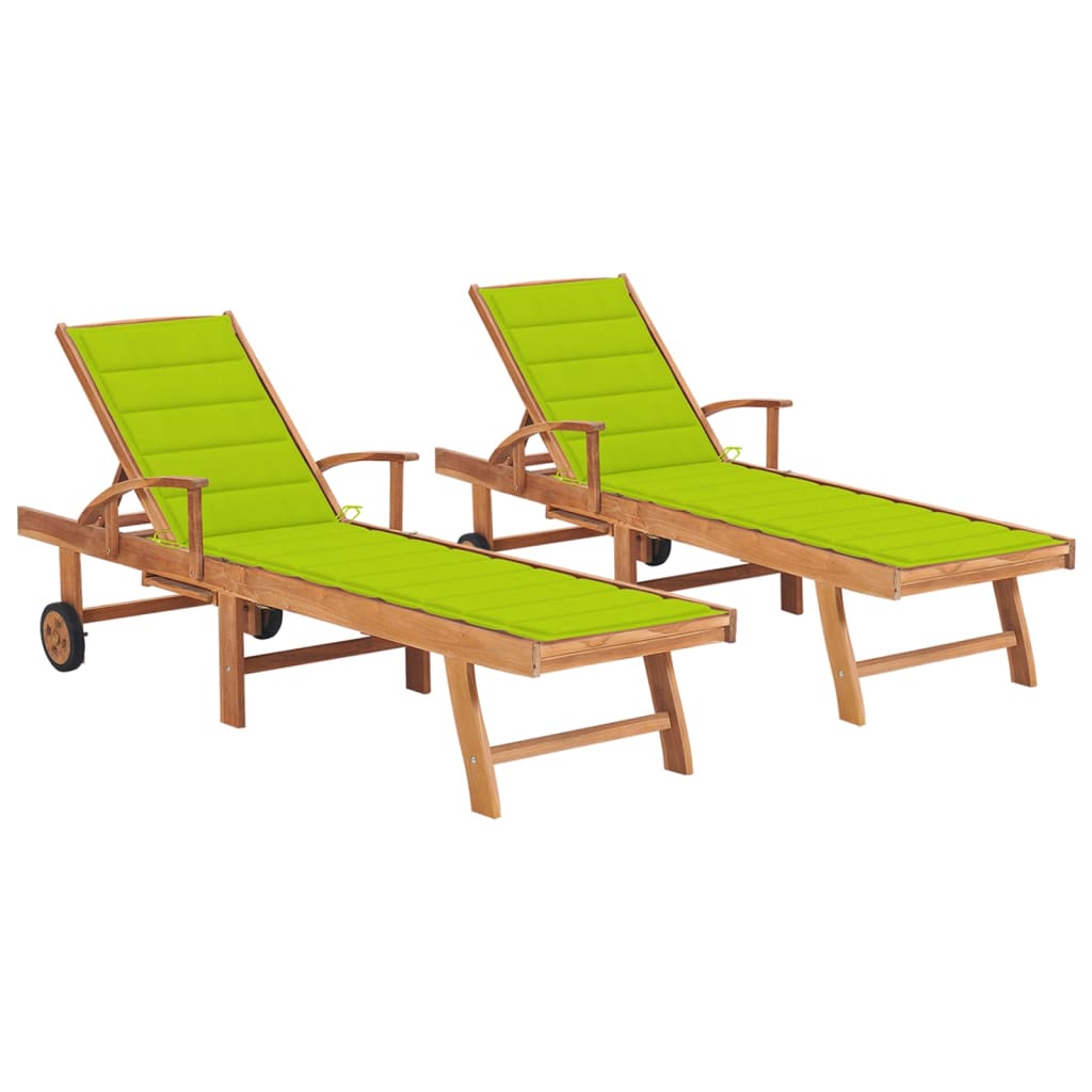 vidaXL Sun Lounger with Anthracite Cushion Solid Teak Wood