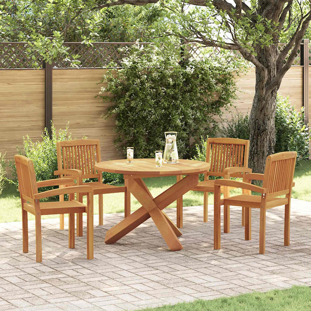 vidaXL 5-piece Garden Dining Set Solid Teak Wood
