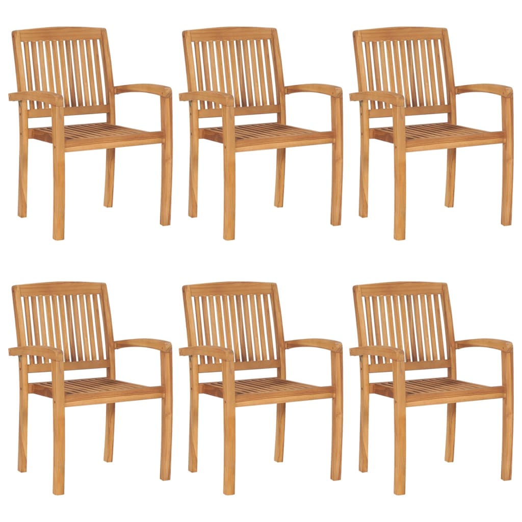 vidaXL Stackable Garden Chairs 4 pcs Solid Teak