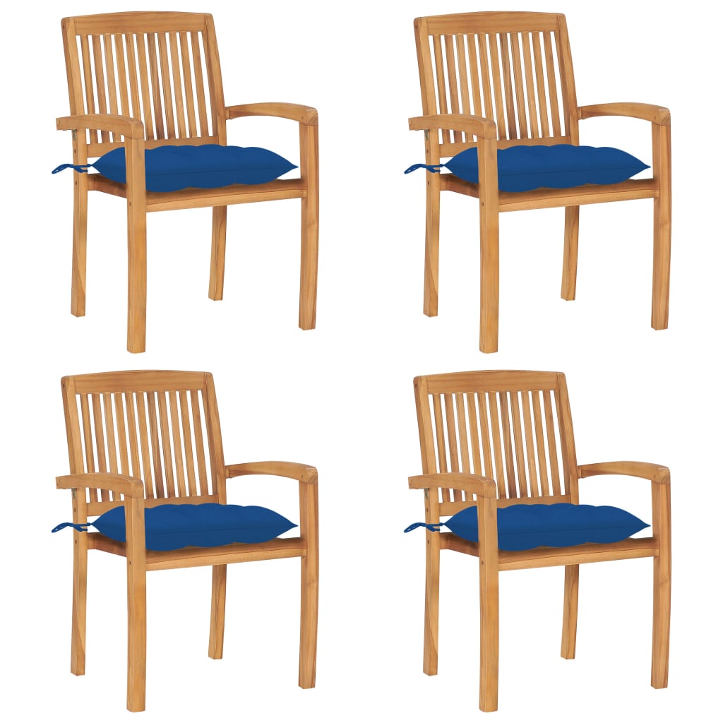 vidaXL Tuinstoelen 2 st met antracietkleurige kussens massief teakhout