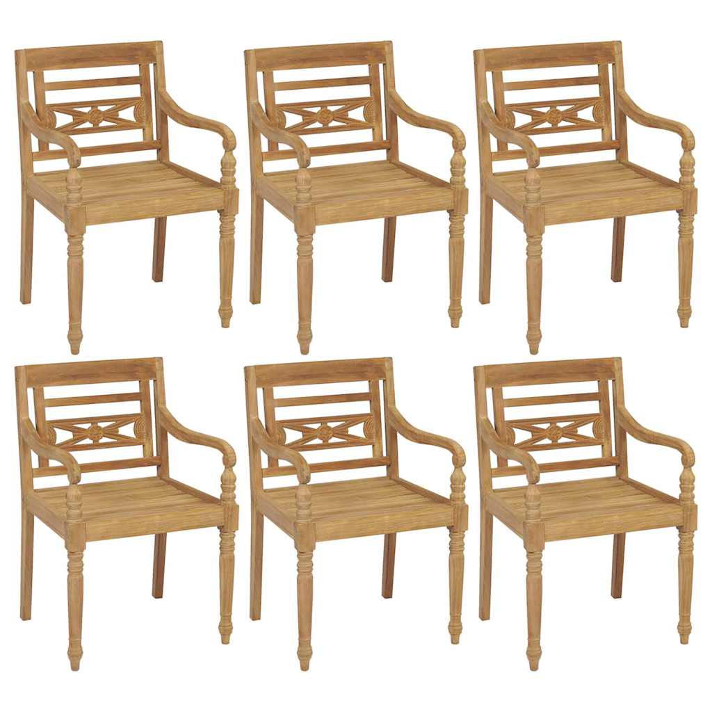 vidaXL Stoelen Batavia 4 st massief teakhout