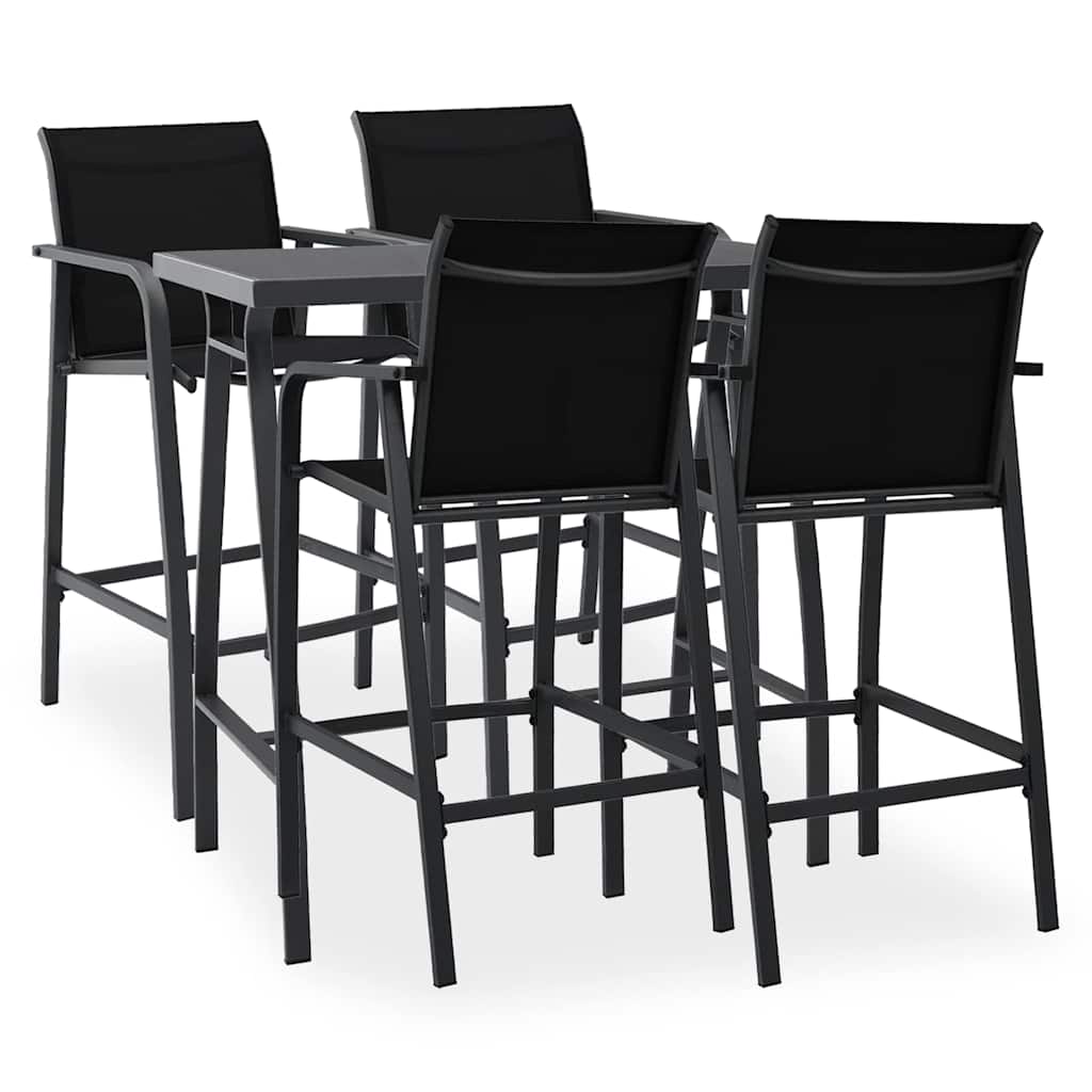 vidaXL 5-piece Garden Bar Set black