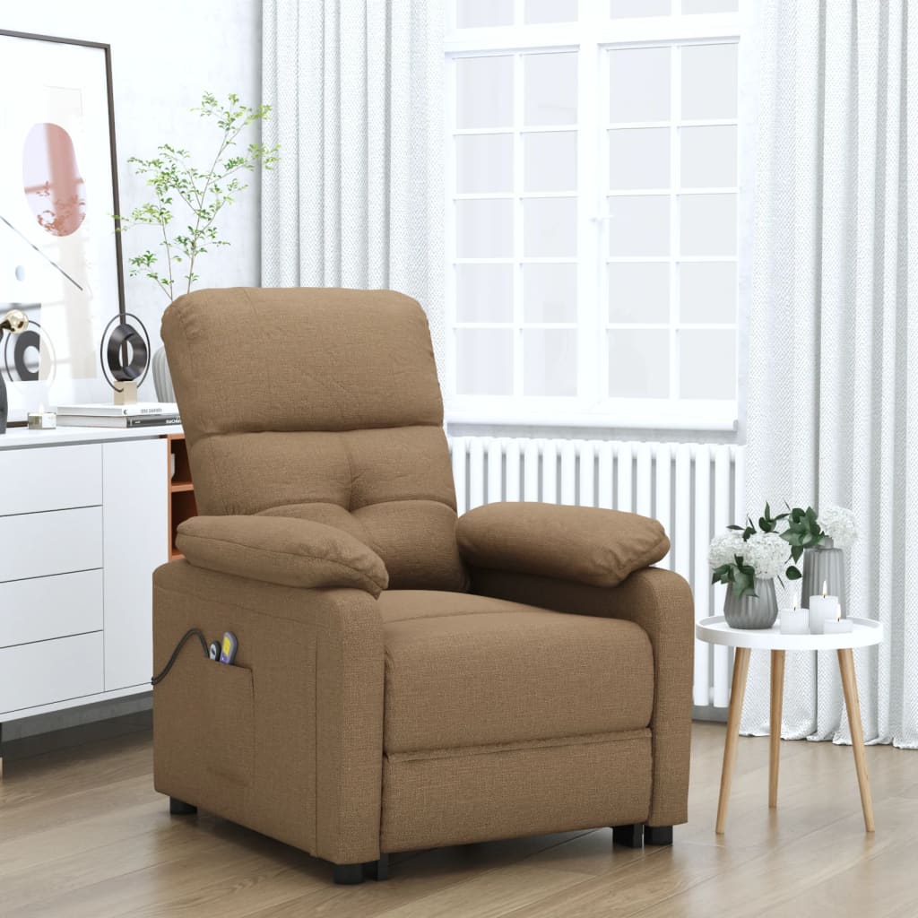vidaXL Electric Massage Chair Fabric Light Grey