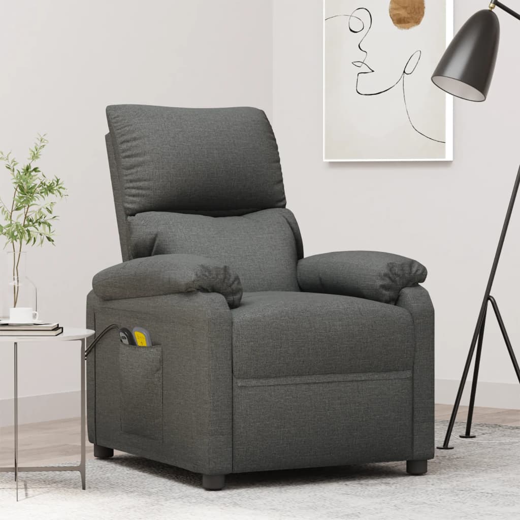 vidaXL Electric Massage Chair Fabric Cream