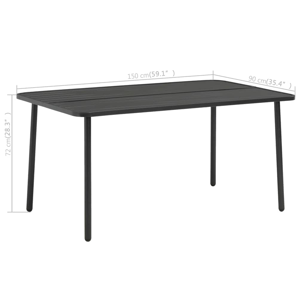 vidaXL 5-delige Tuinset staal donkergrijs