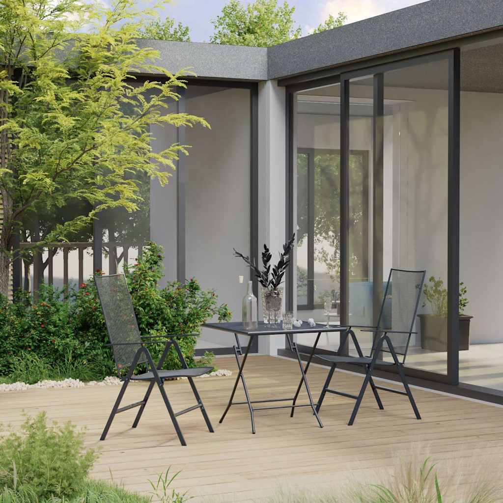 vidaXL 3-Piece Garden Dining Set Steel Anthracite