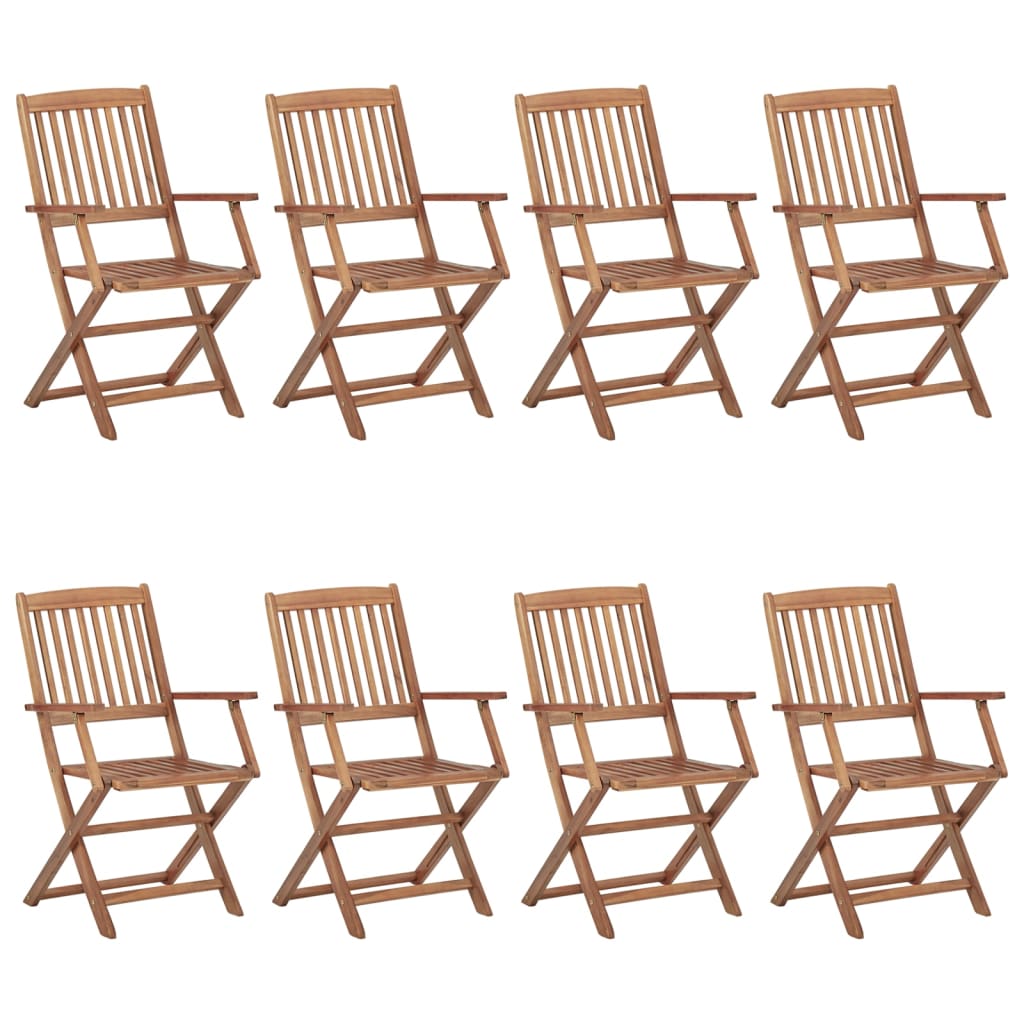 vidaXL Garden Chairs 6 pcs Foldable Solid Acacia Wood