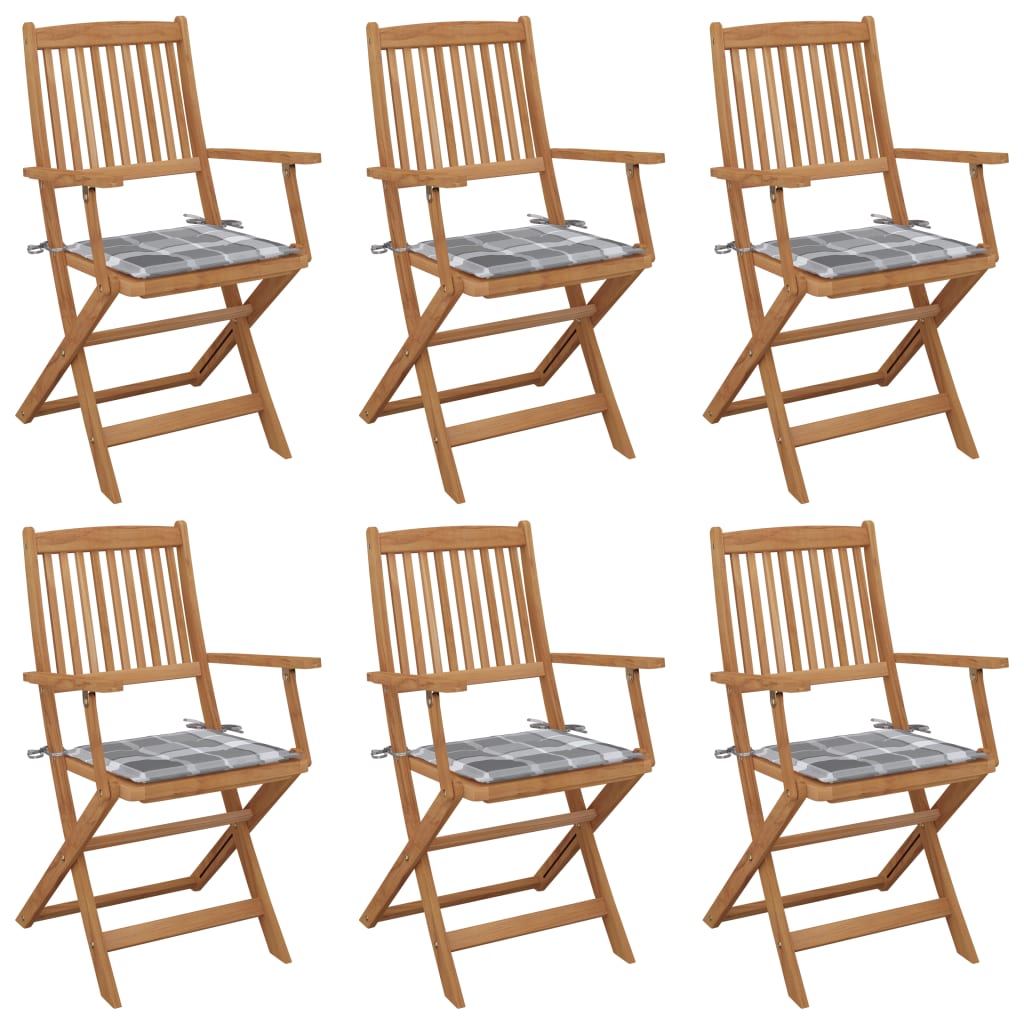 vidaXL Plancher de jardin 6 pièces avec tapis en acacia massif