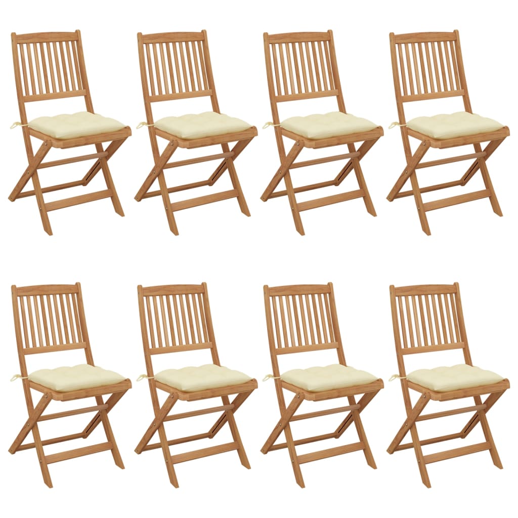 vidaXL Tuinstoelen 6 st inklapbaar met kussens massief acaciahout