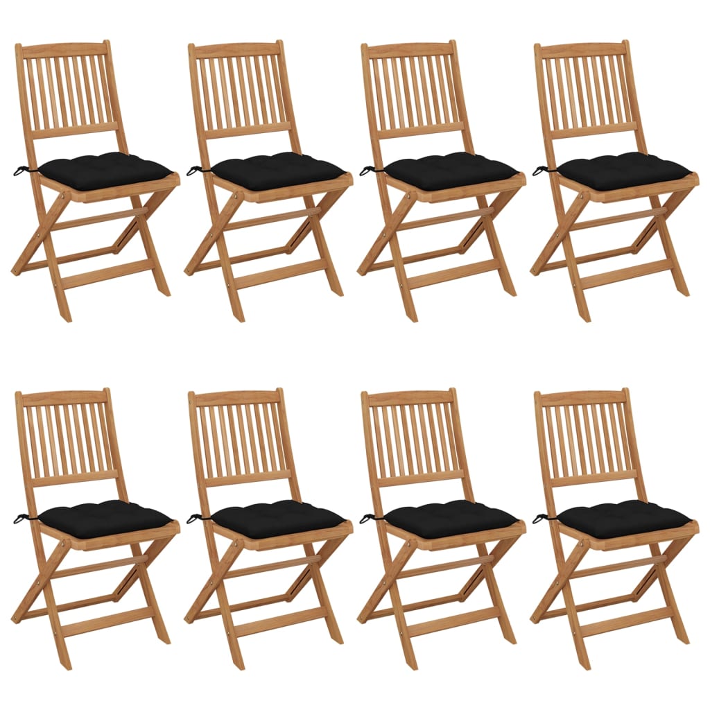 vidaXL Tuinstoelen 6 st inklapbaar met kussens massief acaciahout