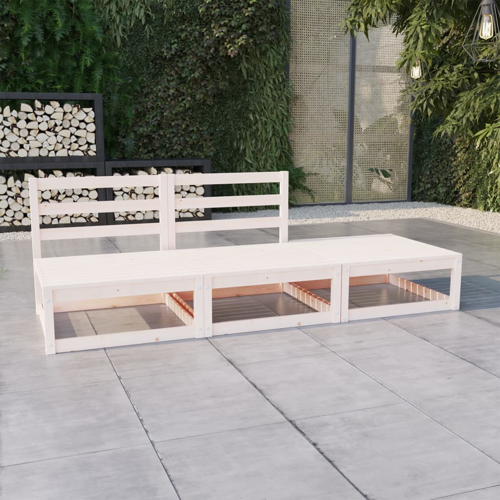 vidaXL 3-Piece Lounge Set Solid Pinewood