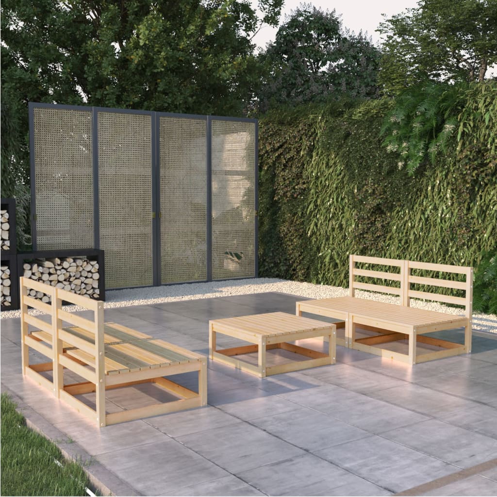 vidaXL 5-Piece Lounge Set Solid Pine Wood