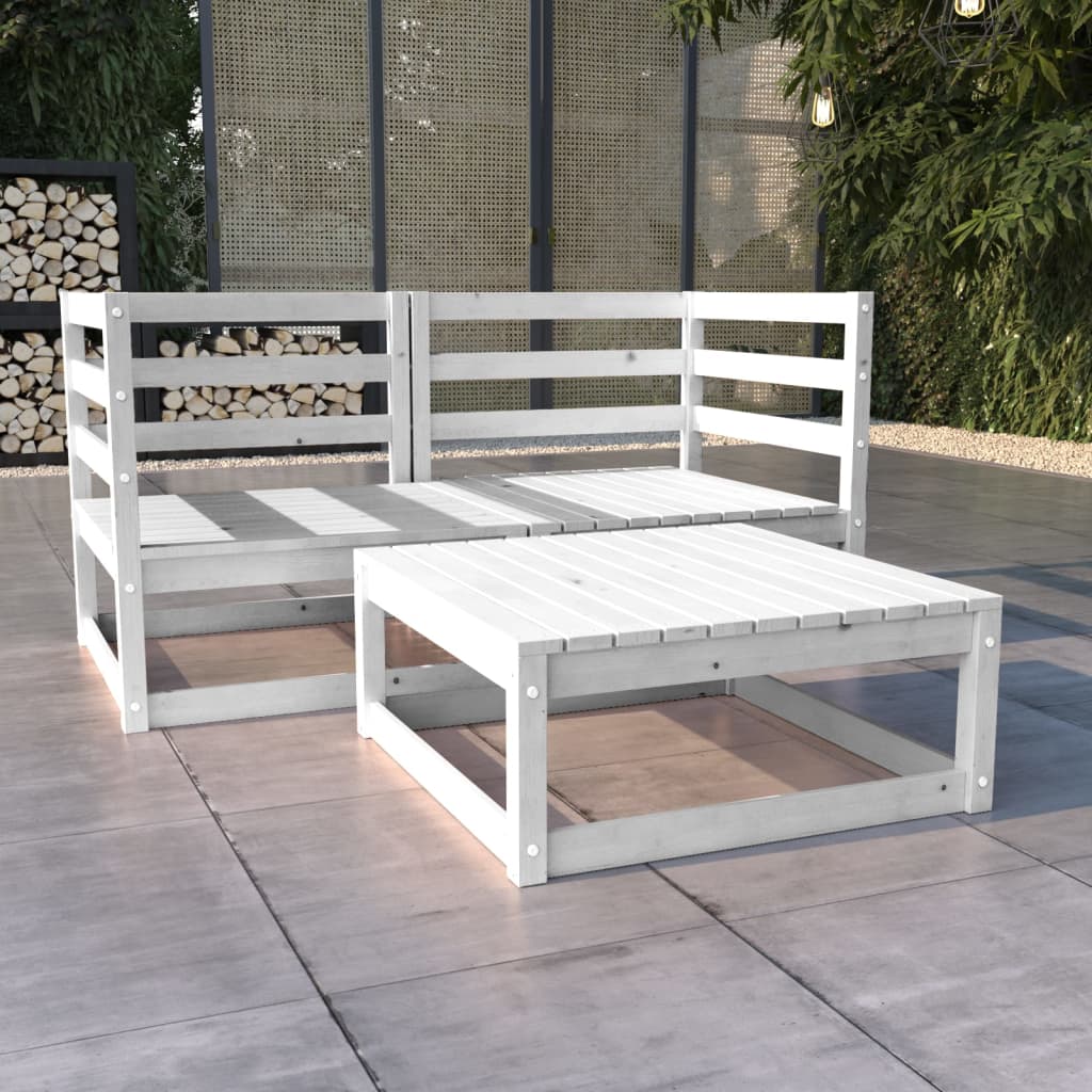 vidaXL 3-delige Loungeset massief grenenhout